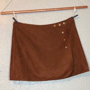 Suede mini skirt